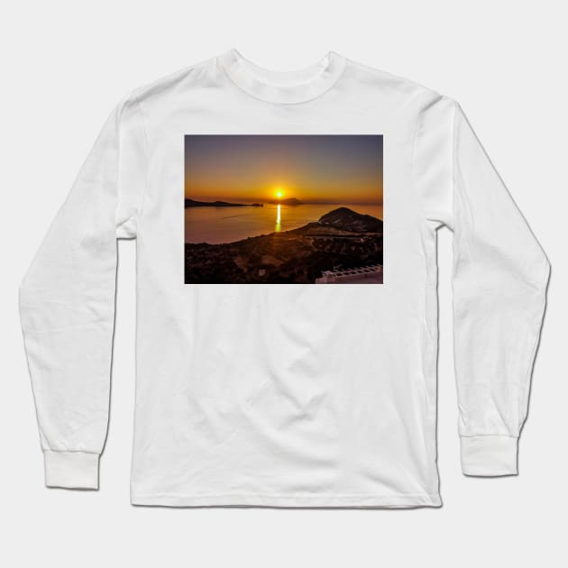 Greek Sunset in Milos Long Sleeve T-Shirt by GRKiT